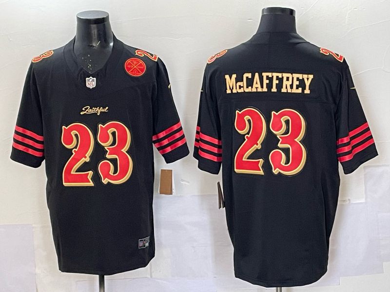 Men Nike San Francisco 49ers #23 Mccaffrey black 5th generation Limited NFL 2025 Jersey 0068